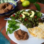 bean dip as a side with salad and baked chips