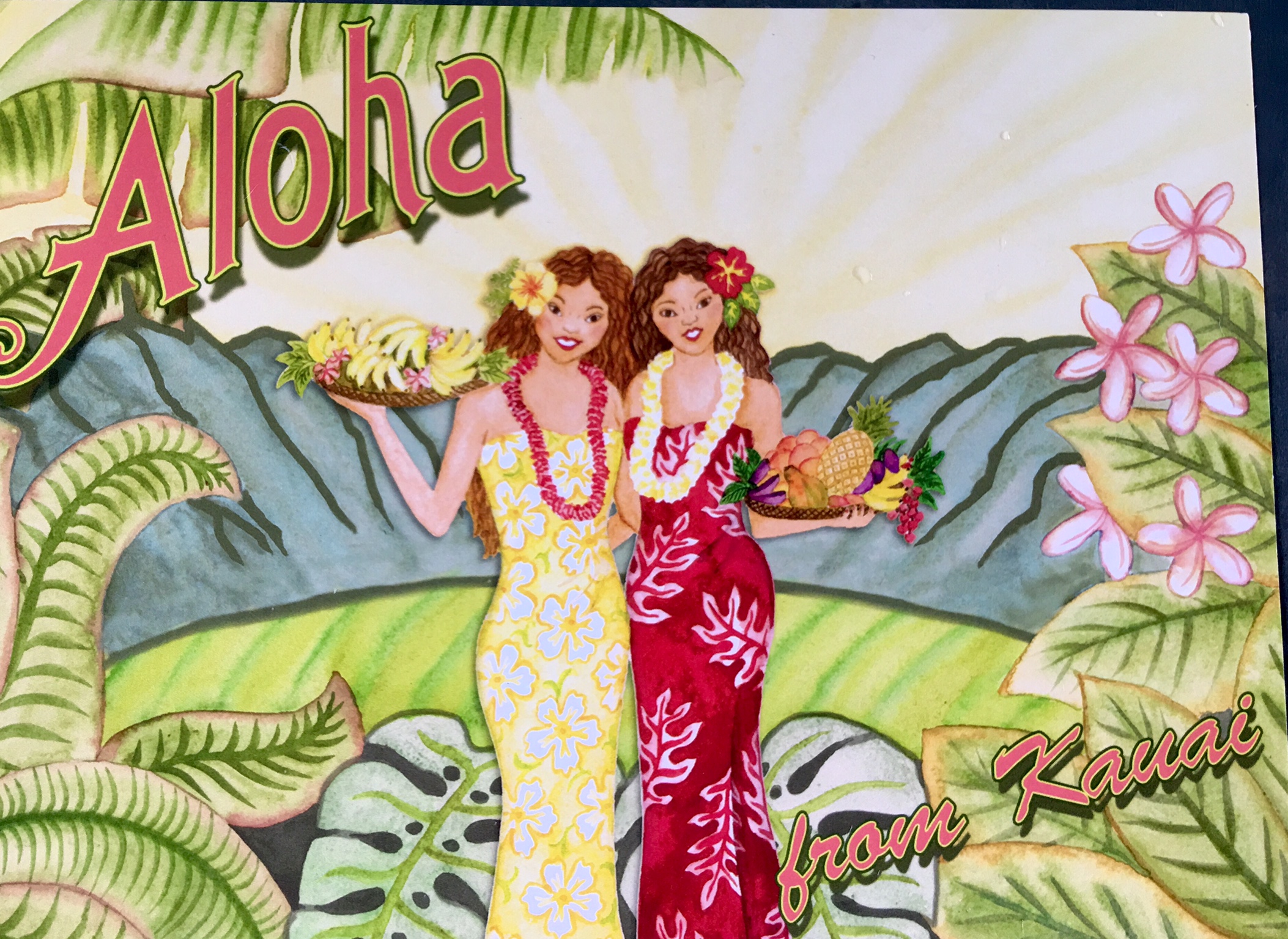Hawaii, Kauai, postcard, island, hula
