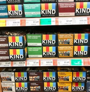 commercial nutrition bars with nuts and protein