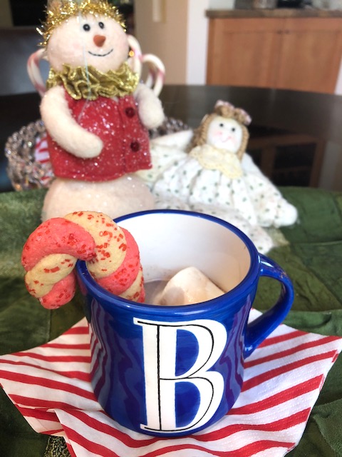 Twisted Peppermint Candy Cane Cookie with Hot Cocoa