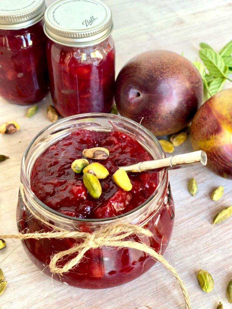 Fresh Red Plum Compote Jam