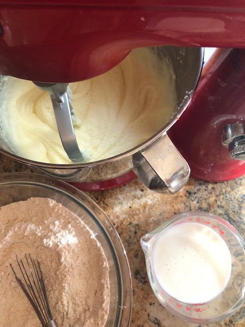 mxing liquid and dry ingredients