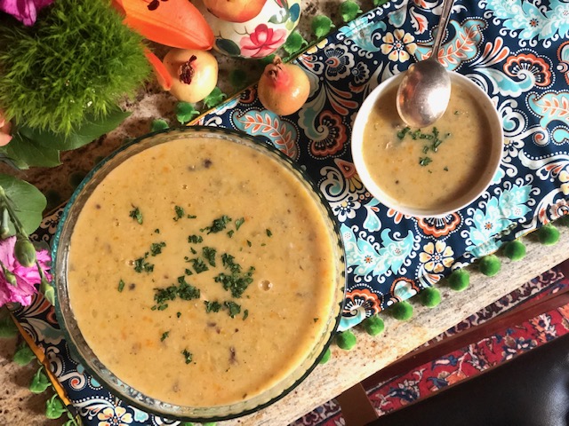 Soup eh Jo Persian Barley Soup blended