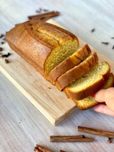 gluten-free pumpkin bread loaf cut into slices