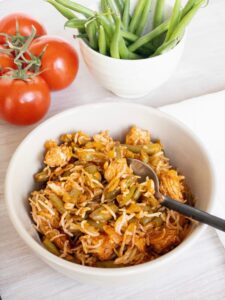 Persian chicken green beans and rice Loobia polo