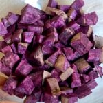 Purple sweet potato Stokes cut into small chunks