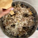 layering into the rice pot and making steam holes