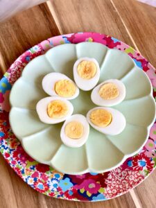 hard boiled eggs sliced
