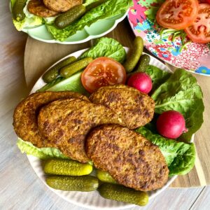 Baked Persian kotlet platter